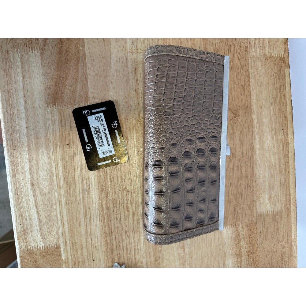 New Directions Croco-Embossed‎ Frame Clutch Wallet – Taupe